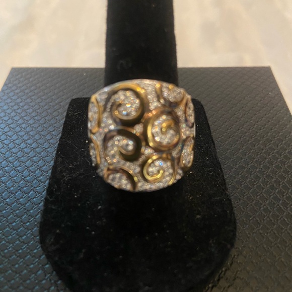 Tova Ornate Gold and Silver Ring with Intricate Design - Picture 1 of 6